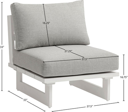 Nicola Grey Water Resistant Fabric Outdoor Patio Armless Chair