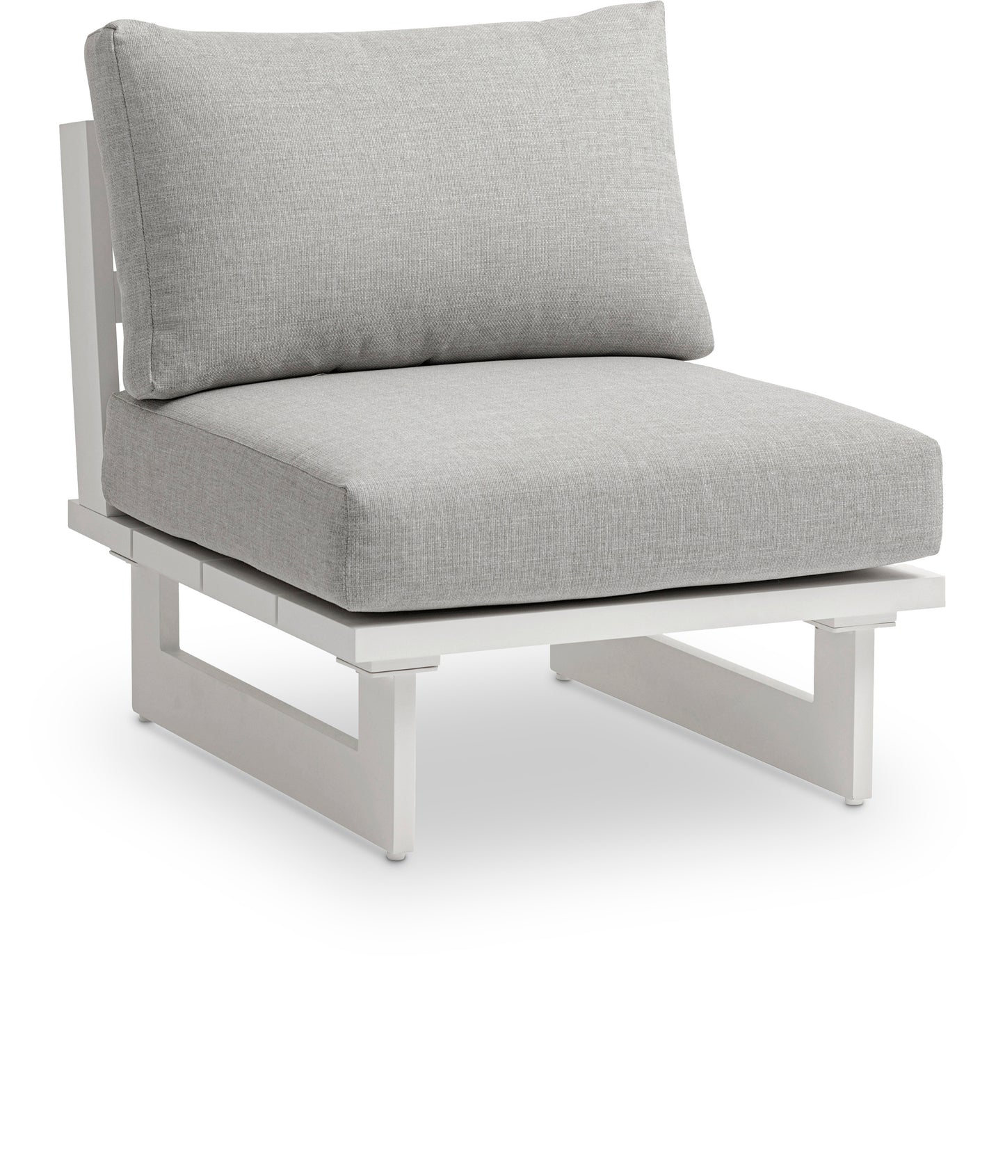 nicola grey water resistant fabric outdoor patio armless chair