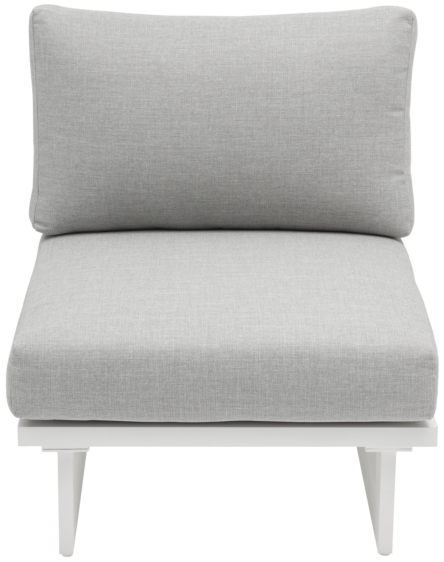 nicola grey water resistant fabric outdoor patio armless chair