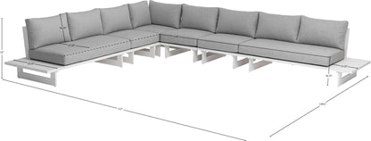 Bethany Grey Water Resistant Fabric Outdoor Patio Modular Sectional Sec3B