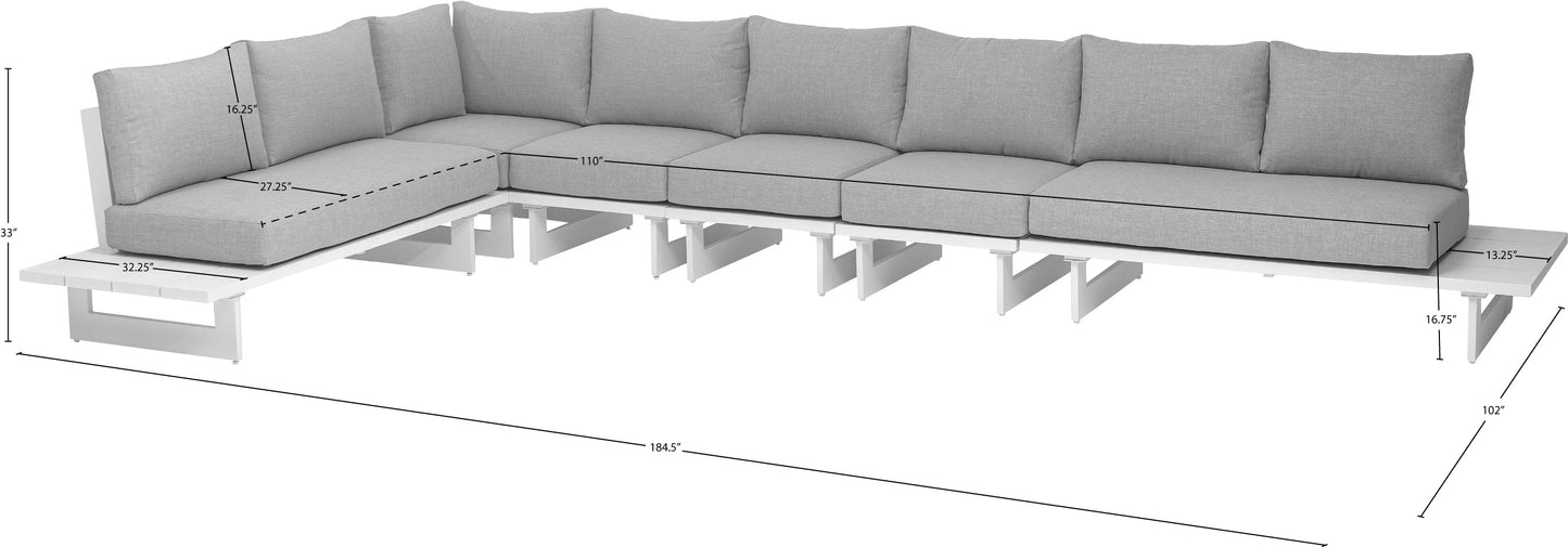 bethany grey water resistant fabric outdoor patio modular sectional sec3d