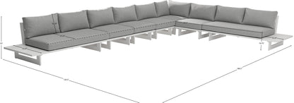 Bethany Grey Water Resistant Fabric Outdoor Patio Modular Sectional Sec4A