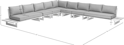 Bethany Grey Water Resistant Fabric Outdoor Patio Modular Sectional Sec4E