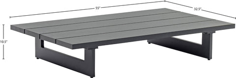 Giselle Grey Aluminum Outdoor Patio Coffee Table, 1 Piece