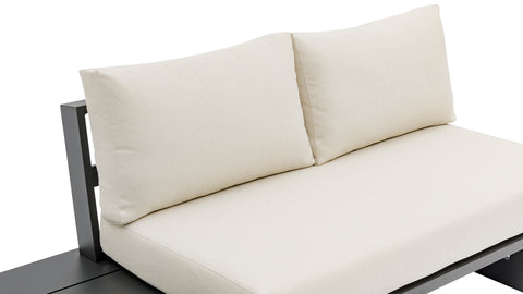 Giselle 212" Cream Water Resistant Fabric Upholstered Outdoor Patio Sectional, 7-Piece