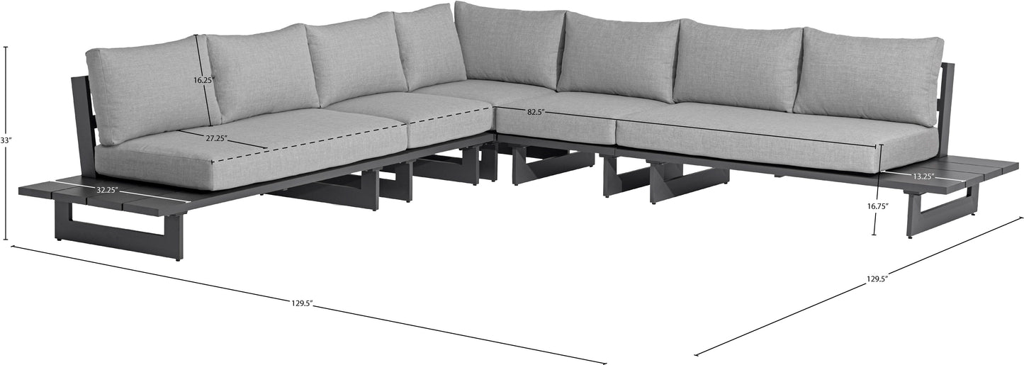 bethany grey water resistant fabric outdoor patio modular sectional sec2a