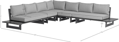 Bethany Grey Water Resistant Fabric Outdoor Patio Modular Sectional Sec2A