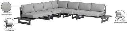 Bethany Grey Water Resistant Fabric Outdoor Patio Modular Sectional Sec2A