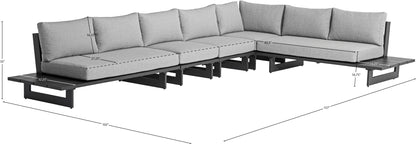 Bethany Grey Water Resistant Fabric Outdoor Patio Modular Sectional Sec2B