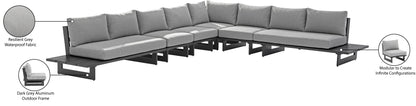 Bethany Grey Water Resistant Fabric Outdoor Patio Modular Sectional Sec3A