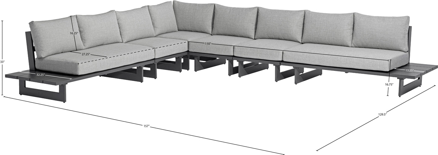 bethany grey water resistant fabric outdoor patio modular sectional sec3b