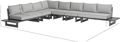 Bethany Grey Water Resistant Fabric Outdoor Patio Modular Sectional Sec3B