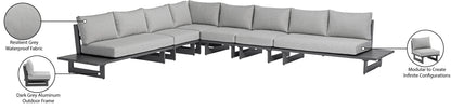 Bethany Grey Water Resistant Fabric Outdoor Patio Modular Sectional Sec3B