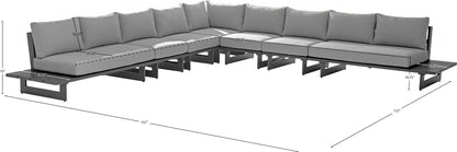Bethany Grey Water Resistant Fabric Outdoor Patio Modular Sectional Sec4E
