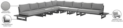 Bethany Grey Water Resistant Fabric Outdoor Patio Modular Sectional Sec4E