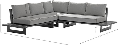 Bethany Grey Water Resistant Fabric Outdoor Patio Sectional (3 Boxes) Sectional