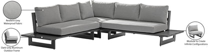 Bethany Grey Water Resistant Fabric Outdoor Patio Sectional (3 Boxes) Sectional