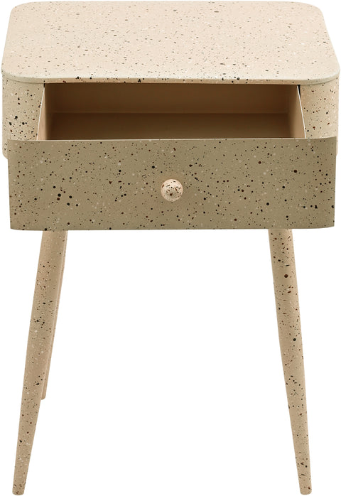 Celeste 17" Beige Iron Nightstand, 1 Piece