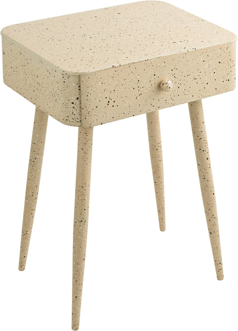 Celeste 17" Beige Iron Nightstand, 1 Piece
