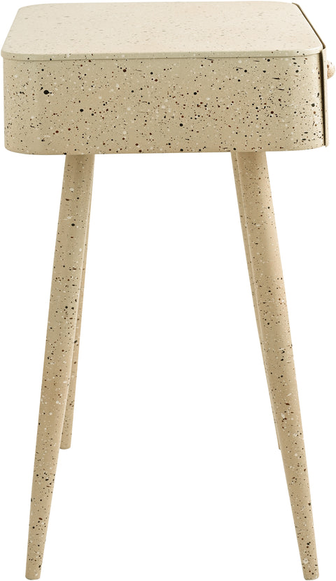 Celeste 17" Beige Iron Nightstand, 1 Piece