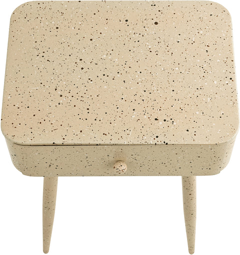 Celeste 17" Beige Iron Nightstand, 1 Piece