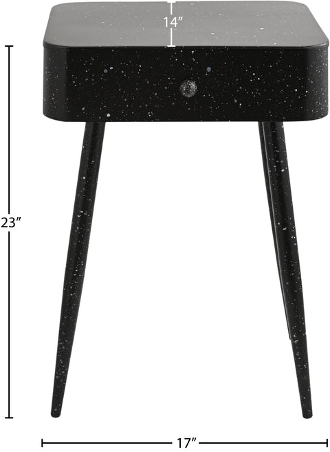 Celeste 17" Black Iron Nightstand, 1 Piece (Style 2)