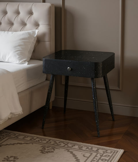 Celeste 17" Black Iron Nightstand, 1 Piece (Style 2)