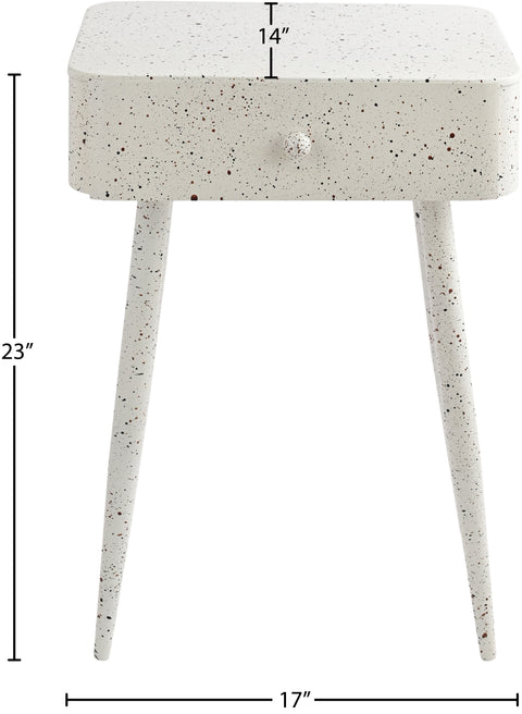 Celeste 17" White Iron Nightstand, 1 Piece (Style 2)