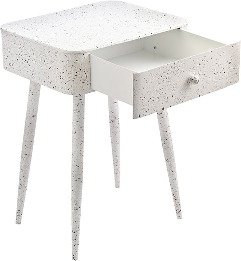 Celeste 17" White Iron Nightstand, 1 Piece (Style 2)