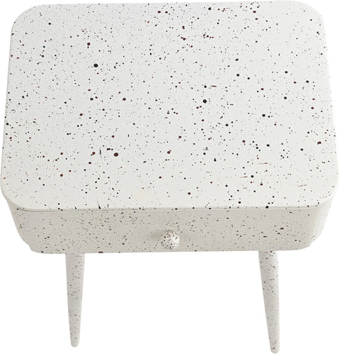 Celeste 17" White Iron Nightstand, 1 Piece (Style 2)