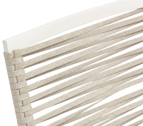 Bethany Beige Rope Fabric Outdoor Patio Dining Arm Chair AC