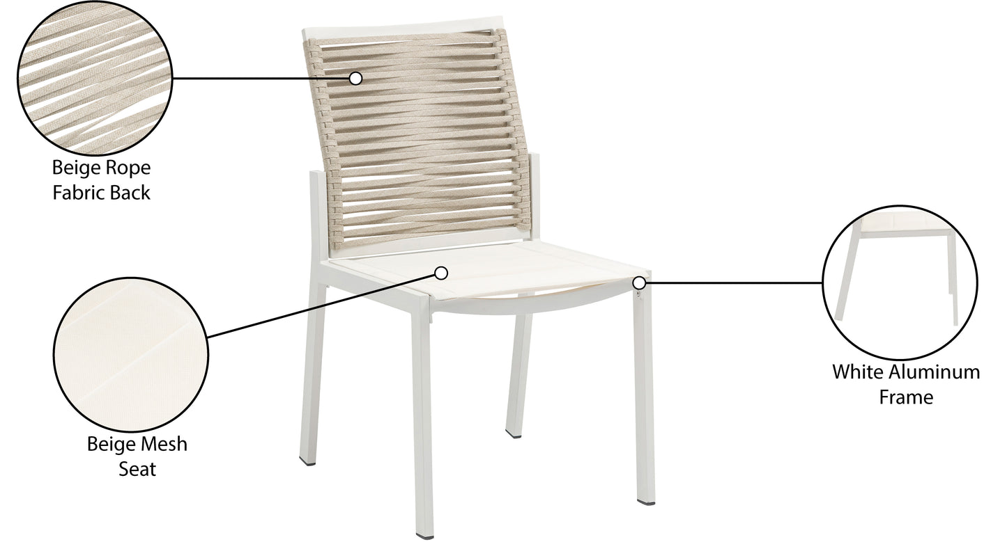 bethany beige rope fabric outdoor patio dining side chair sc