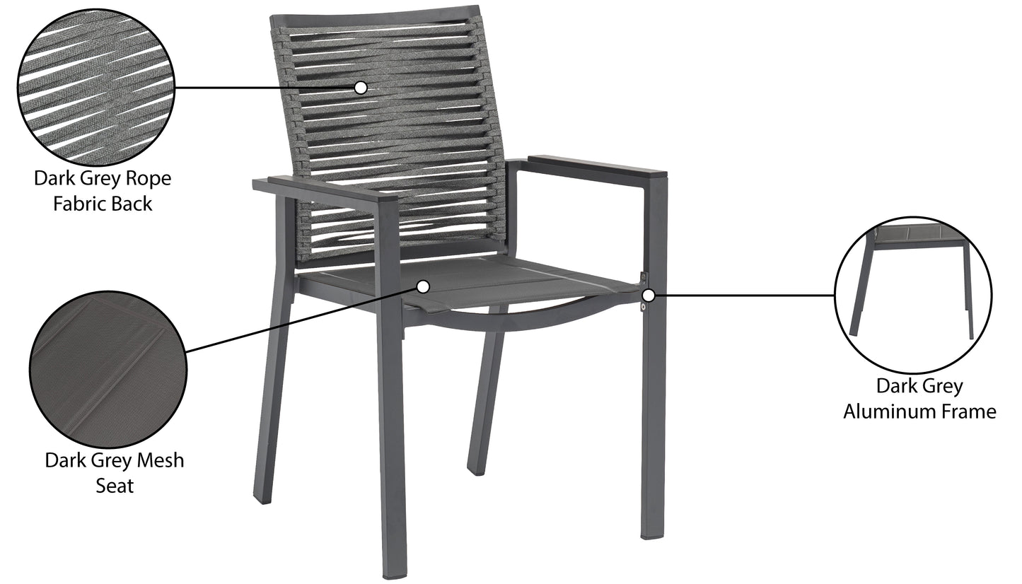 bethany grey rope fabric outdoor patio dining arm chair ac