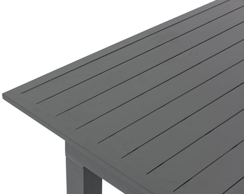 Giselle 95.5" / 119" Grey Aluminum Outdoor Patio Dining Table, 1 Piece