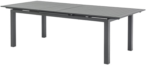 Giselle 95.5" / 119" Grey Aluminum Outdoor Patio Dining Table, 1 Piece