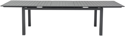 Giselle 95.5" / 119" Grey Aluminum Outdoor Patio Dining Table, 1 Piece