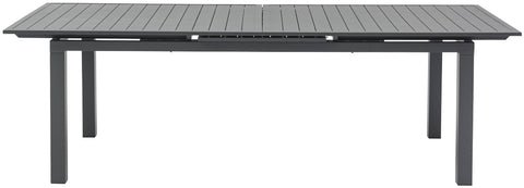 Giselle 95.5" / 119" Grey Aluminum Outdoor Patio Dining Table, 1 Piece