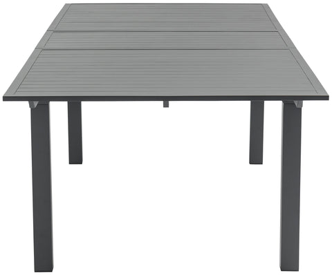 Giselle 95.5" / 119" Grey Aluminum Outdoor Patio Dining Table, 1 Piece
