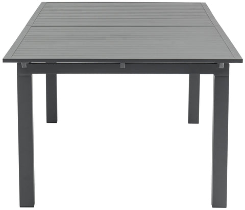 Giselle 95.5" / 119" Grey Aluminum Outdoor Patio Dining Table, 1 Piece