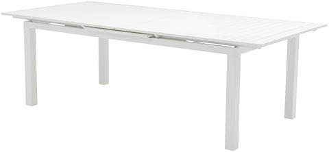 Giselle 95.5" / 119" White Aluminum Outdoor Patio Dining Table, 1 Piece