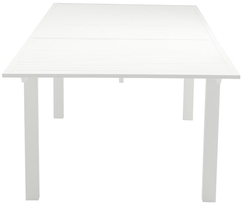 Giselle 95.5" / 119" White Aluminum Outdoor Patio Dining Table, 1 Piece