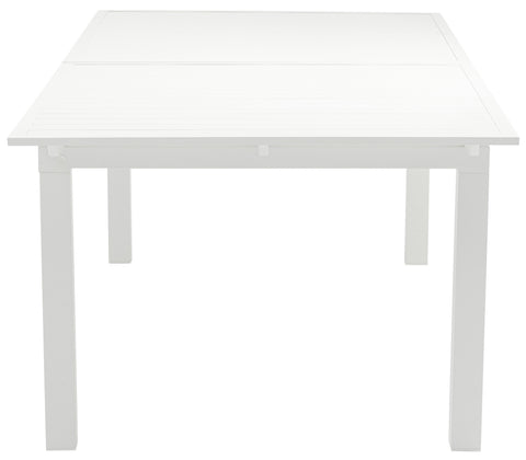 Giselle 95.5" / 119" White Aluminum Outdoor Patio Dining Table, 1 Piece