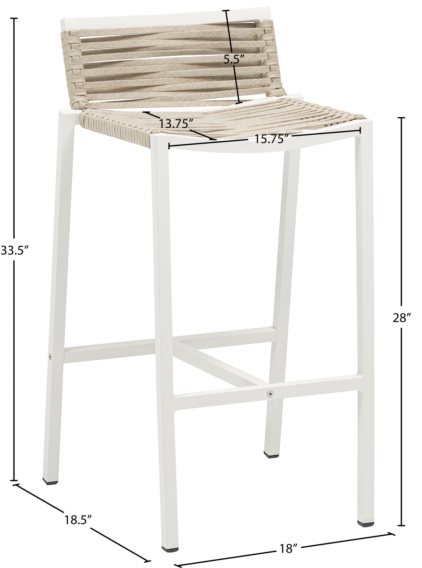 bethany cream rope fabric outdoor patio barstool c