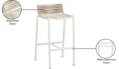 Bethany Cream Rope Fabric Outdoor Patio Barstool C