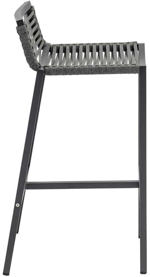 Bethany Grey Rope Fabric Outdoor Patio Barstool C