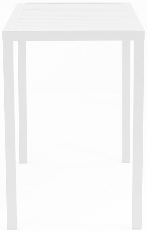 Giselle White Rectangle Aluminum Outdoor Patio Bar Table, 1 Piece