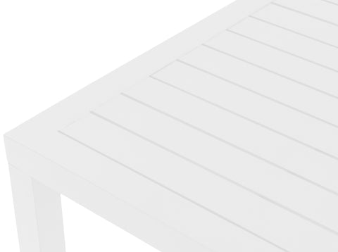 Giselle White Rectangle Aluminum Outdoor Patio Bar Table, 1 Piece
