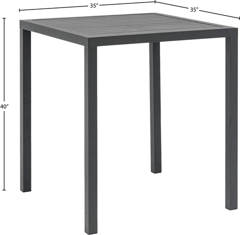 Giselle Grey Square Aluminum Outdoor Patio Bar Table, 1 Piece