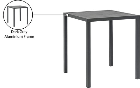 Giselle Grey Square Aluminum Outdoor Patio Bar Table, 1 Piece