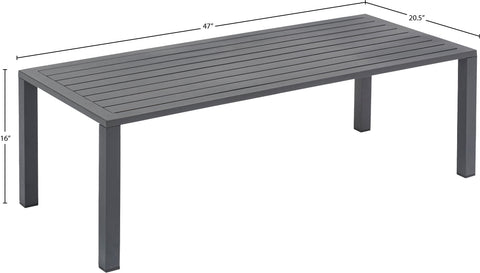 Giselle Grey Aluminum Outdoor Patio Coffee Table, 1 Piece (Style 2)